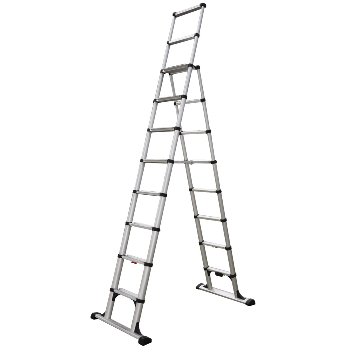 12 ft Reach Professional Wide Step Telescoping A-frame Ladder